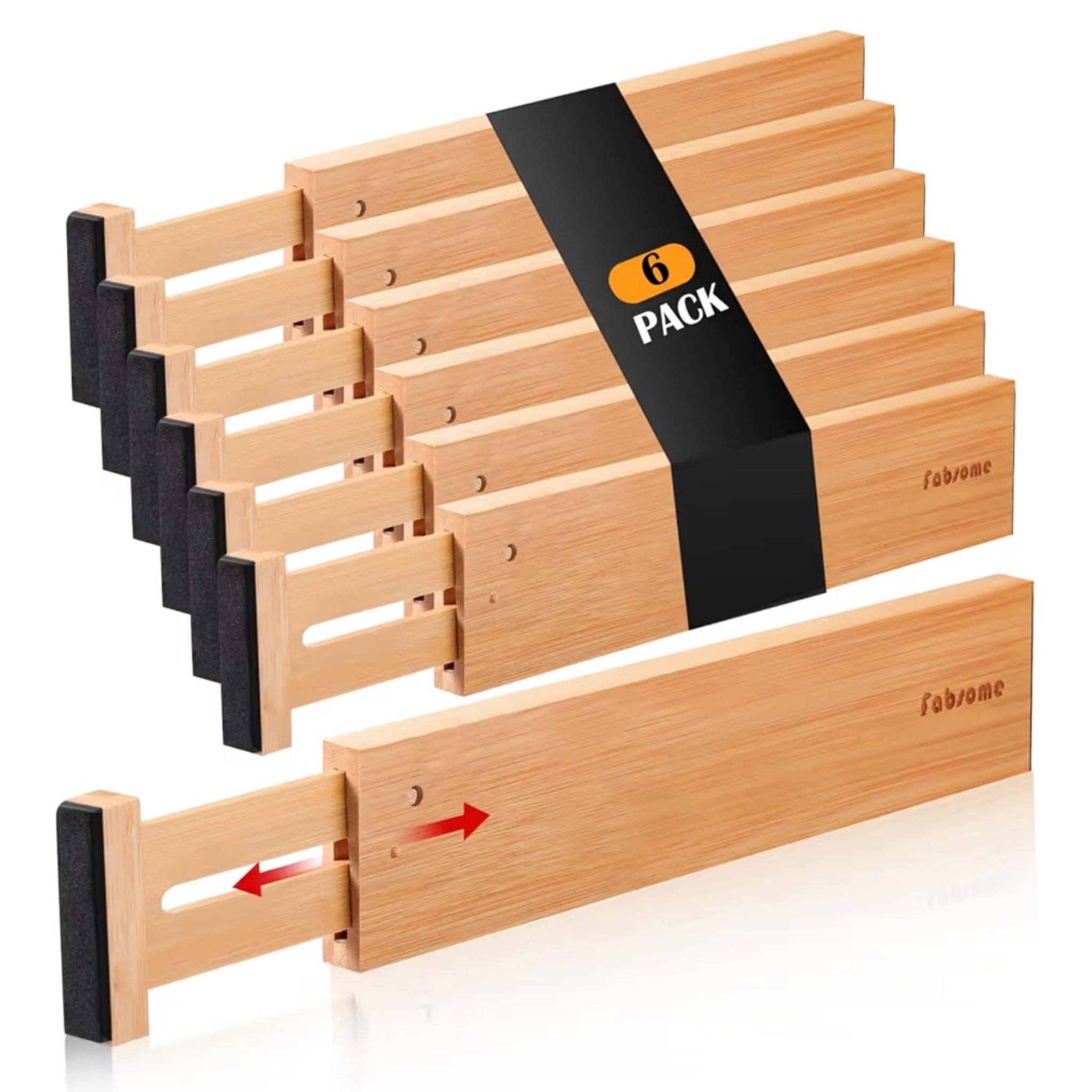 Fabsome Drawer Divider 6 Pack, Bamboo Dresser Organizers for Clothes Socks Underwear Baby Clothing, Wooden Separators for Nursery Organization Adjustable from 12.5'' to 17'' with Soft Foam Ends 

#LTKFindsUnder100 #LTKSaleAlert #LTKHome