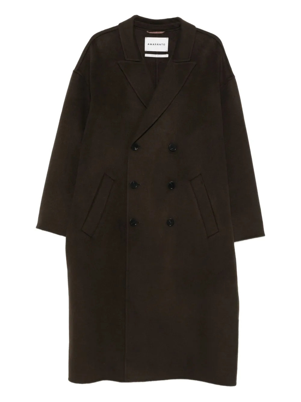 AMARANTO  Wool Blend double-breasted Coat | Brown | FARFETCH | Farfetch Global