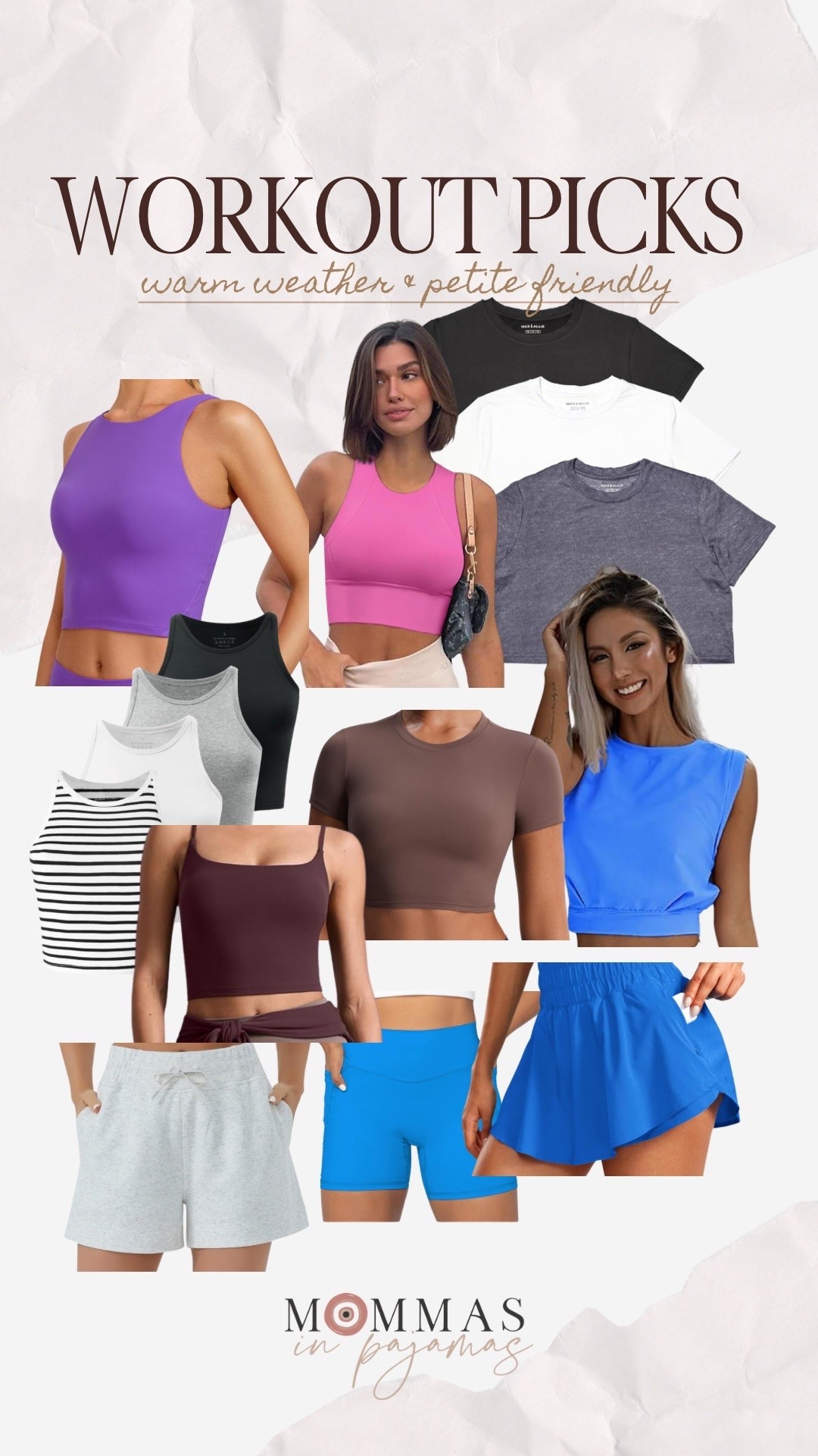 Warm weather workouts are here and I’m ready to bust my butt in the heat. I’ve said it before and it’s completely true, I am a better person when it’s warm and sunny and I can be outside. These warm weather workout pieces are all short girl and full bust friendly. I love these for a garage workout or a walk in the sunshine. 
Cropped workout too, full bust friendly high neck bra, no front seam bike shorts

#LTKMidsize #LTKPetite #LTKActive