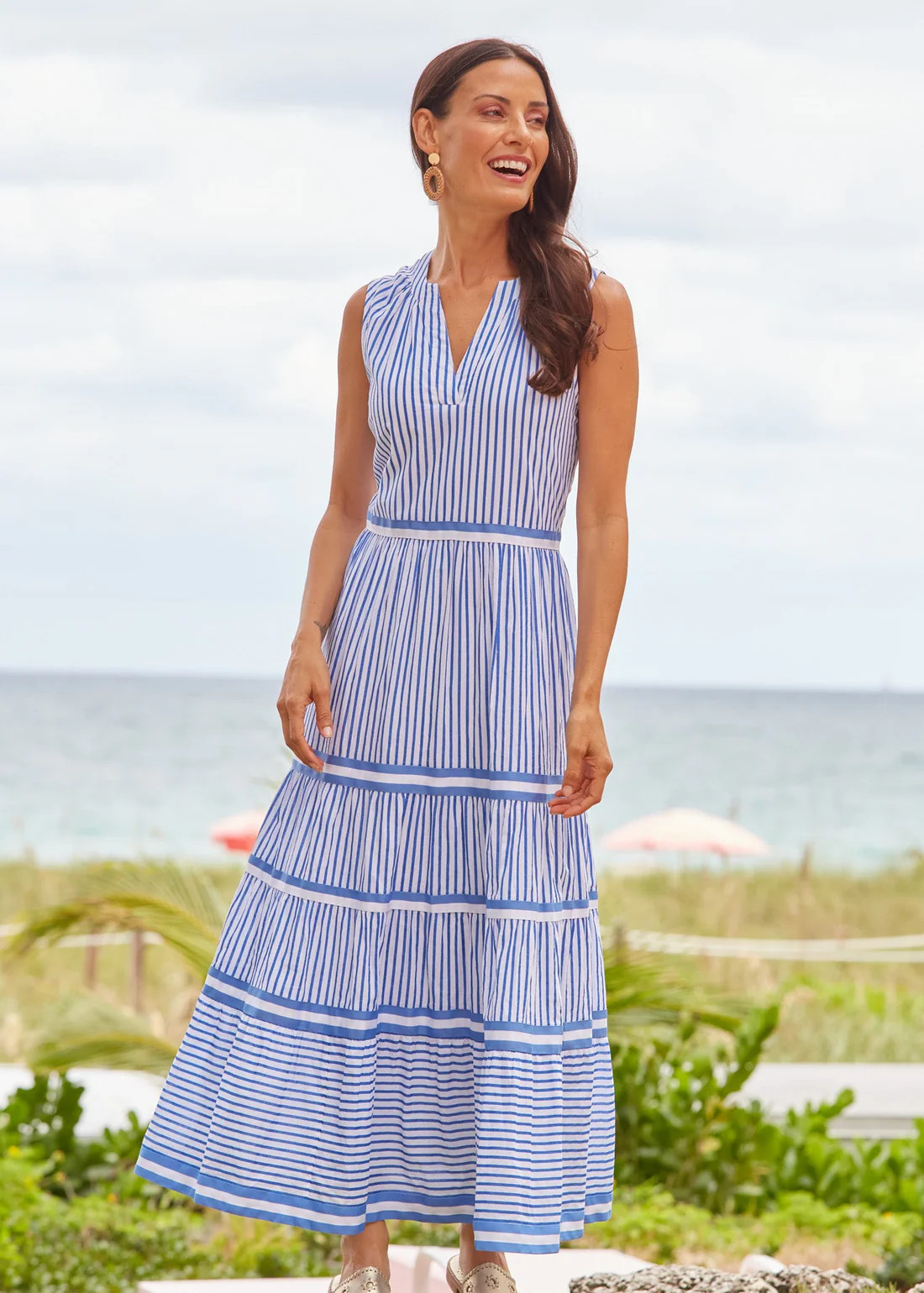 Palm Beach Sleeveless Tiered Maxi Dress | Cabana Life