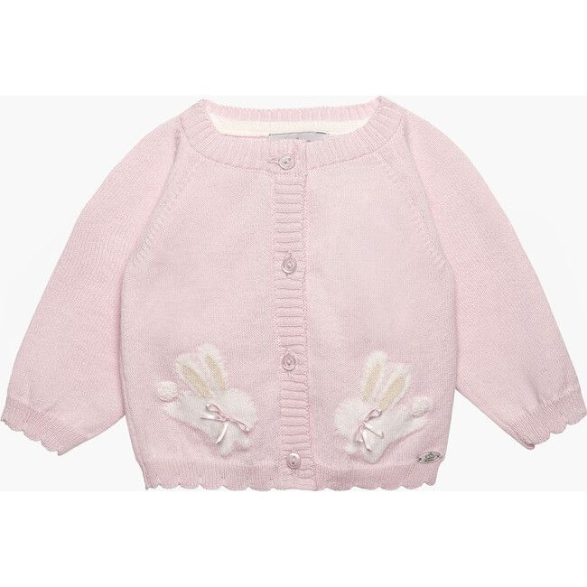 Little Flopsy Bunny Cardigan, Pale Pink | Maisonette