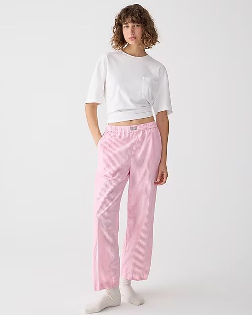 Cotton poplin pajama pant in stripe | J.Crew US