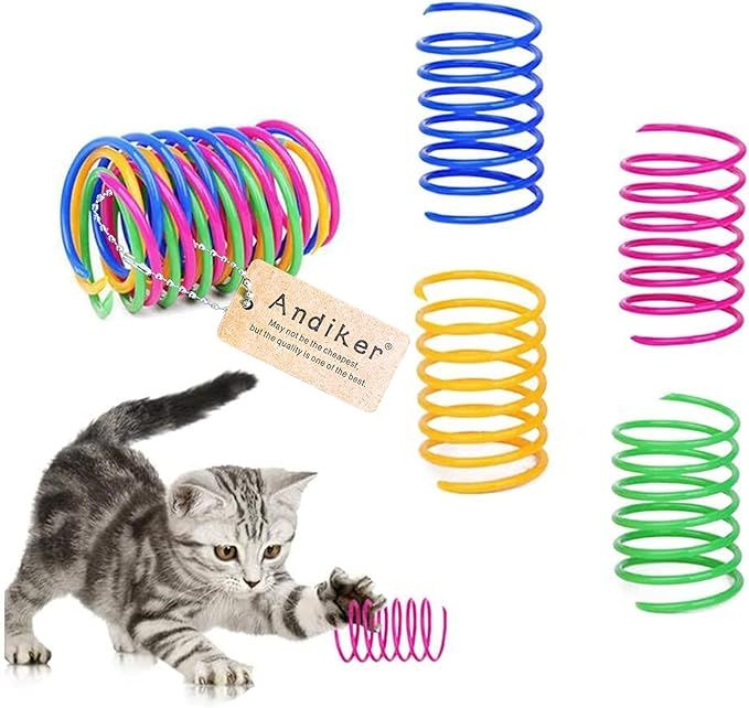 Andiker Cat Spiral Spring, 12 Pc Creative Toy to Kill Time and Keep Fit Interactive Durable Heavy... | Amazon (US)