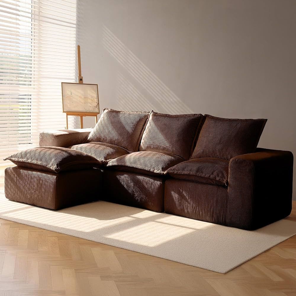 107" Comfy Cloud Couch with L-Shape Chaise & Deep Seat, Modular Sectional Sofa in a Box, Boneless... | Amazon (US)