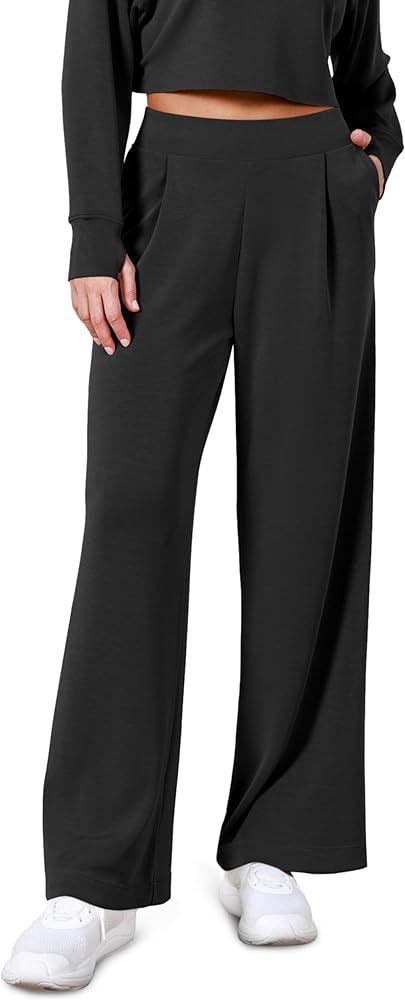ODODOS Modal Soft Wide Leg Pants for Women High Waist Casual Relaxed Pants with Pockets- 27" / 29... | Amazon (US)