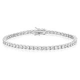 Divine Elegance Unisex Sterling Silver 3mm Round CZ Tennis Bracelet, 3 | Amazon (US)