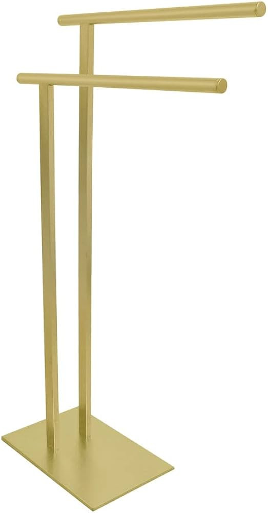 Kingston Brass SCC6037 Freestanding Double Towel-Rack, Brushed Brass | Amazon (US)