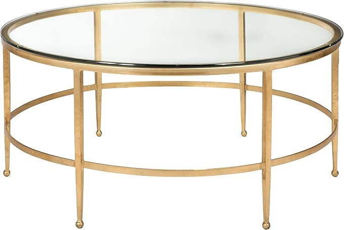 Safavieh American Homes Collection Edmund Antique Gold Glass Couture Cocktail Table | Amazon (US)