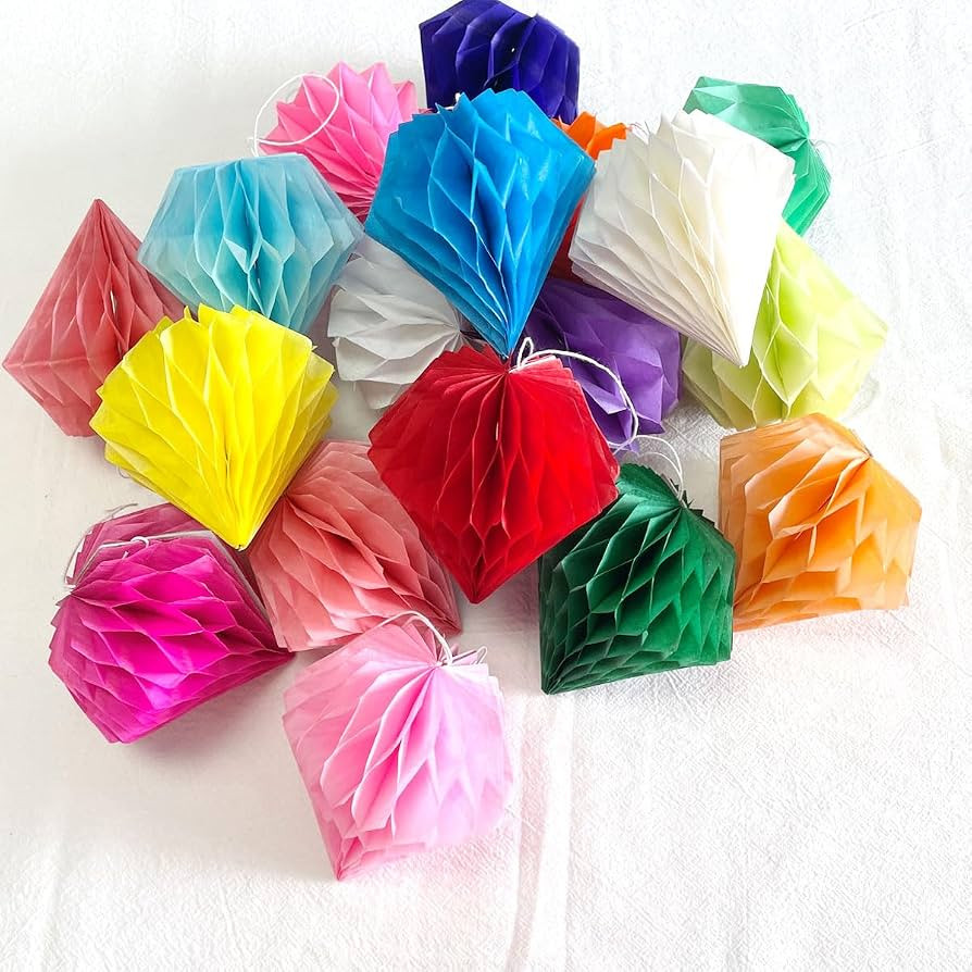 Honeycomb Balls 20pcs 4'' Honeycomb Diamond Decorations Tissue Paper Honeycomb Party Honeycomb Ba... | Amazon (US)