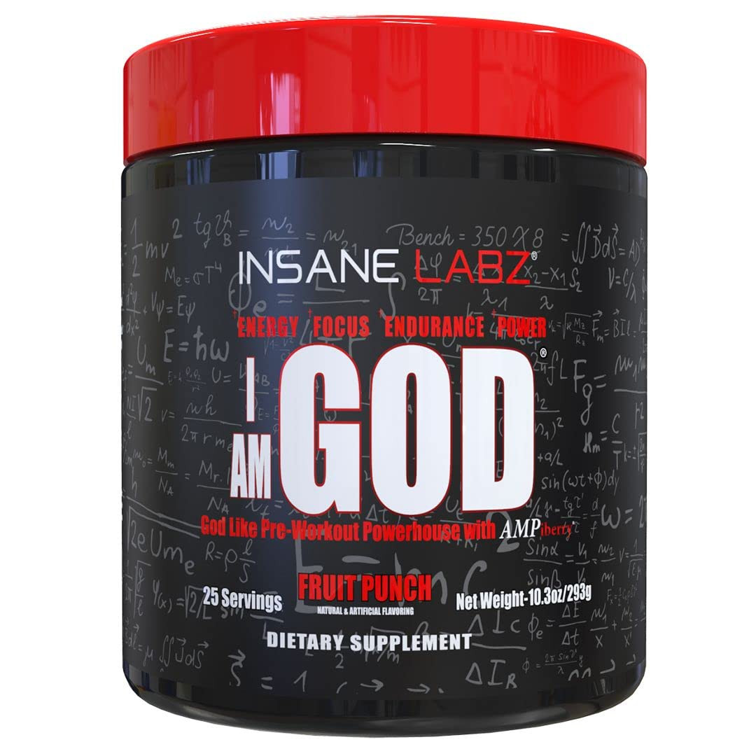 Insane Labz I am God Pre Workout, High Stim Pre Workout Powder Loaded with Creatine and DMAE Bita... | Amazon (US)