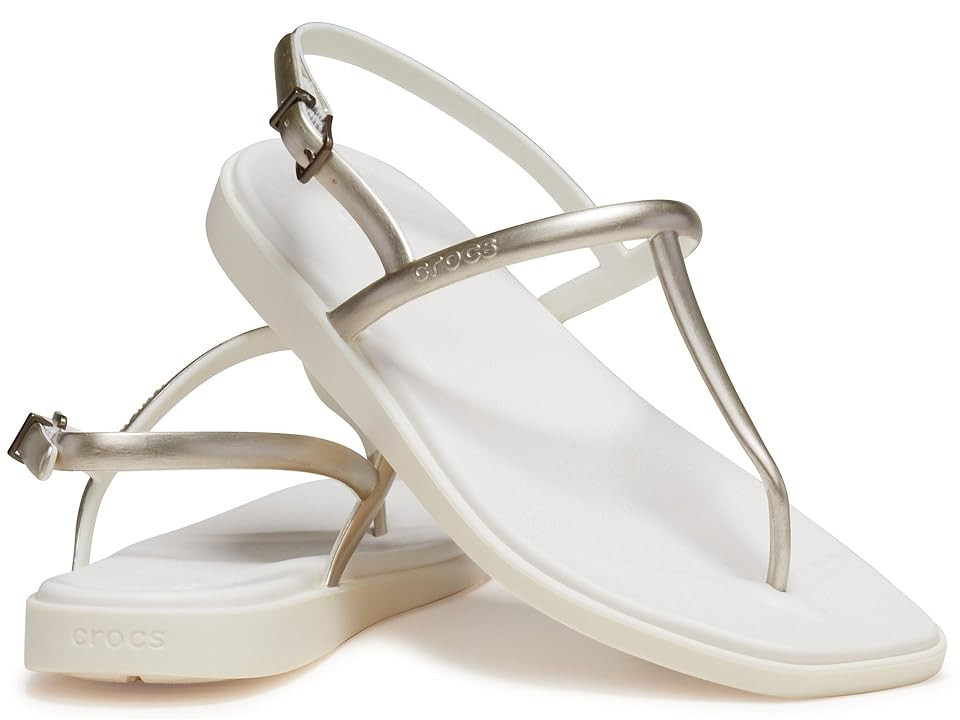 Crocs Miami Thong Sandals Women's Sandals Metallic Chalk : 11 M, Manmade/Rubber | Zappos