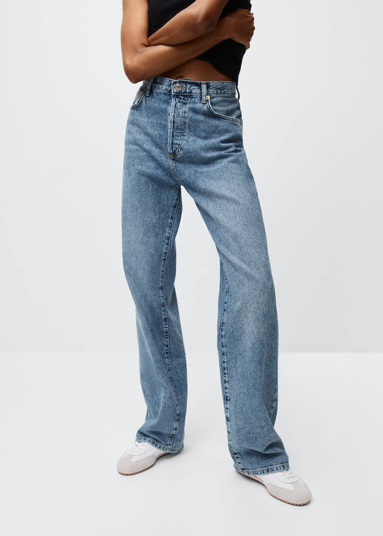 High waist straight jeans | MANGO (US)