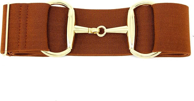 Equestrian Belt Bit Buckle, Equine Horsebit Stretchable, Womens/Mens Elastic Horseback Belt for R... | Amazon (US)