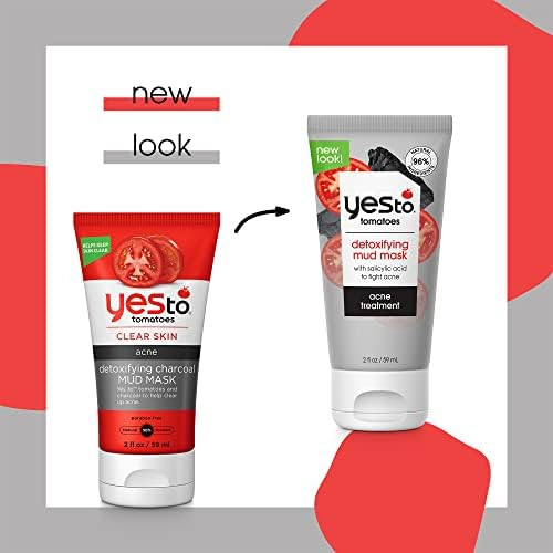 Yes To Tomatoes Clear Skin Detoxifying Charcoal Mud Mask For Acne Prone Skin Draw Out Impurities And | Amazon (US)