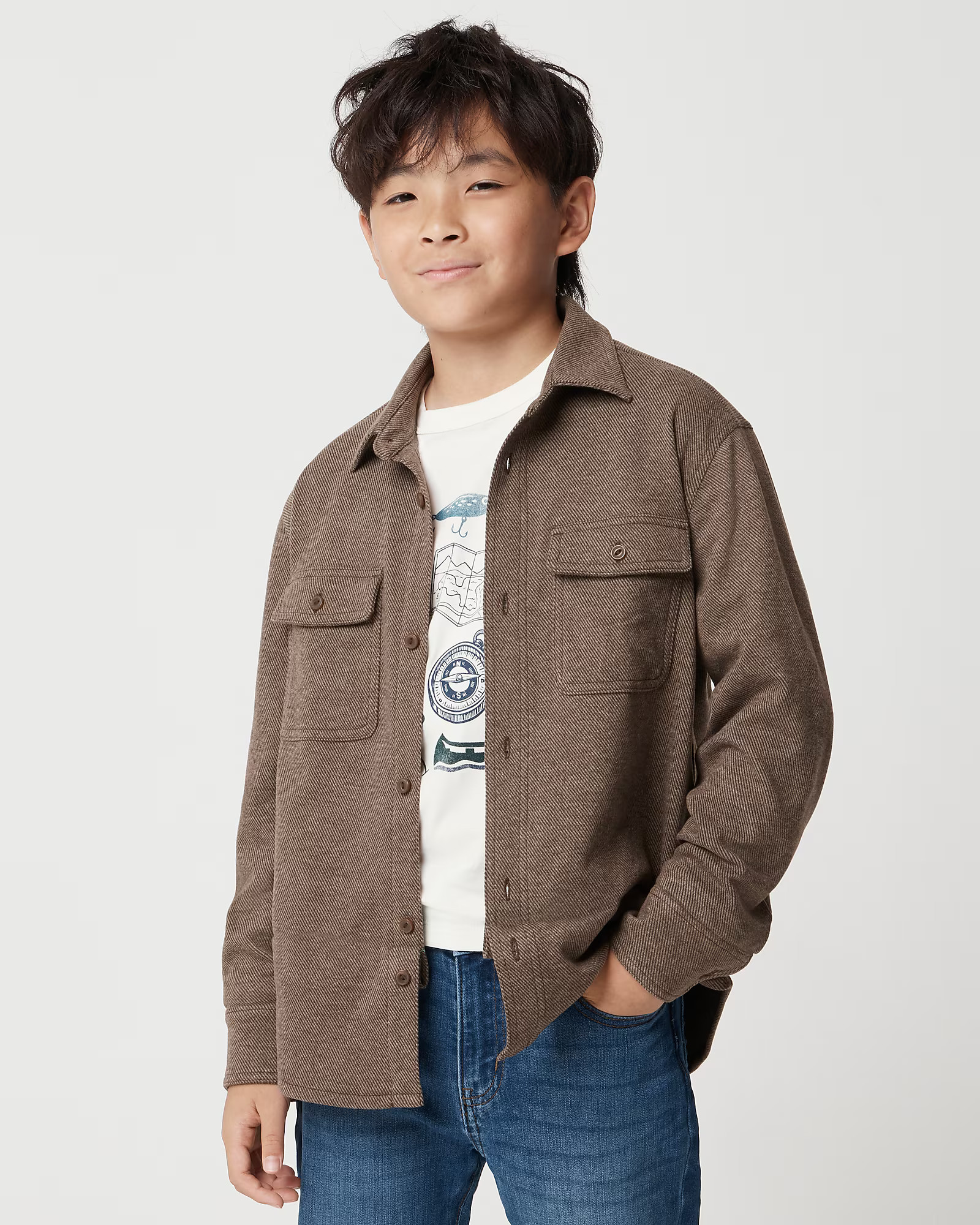 Boys' twill shirt-jacket | J.Crew Factory