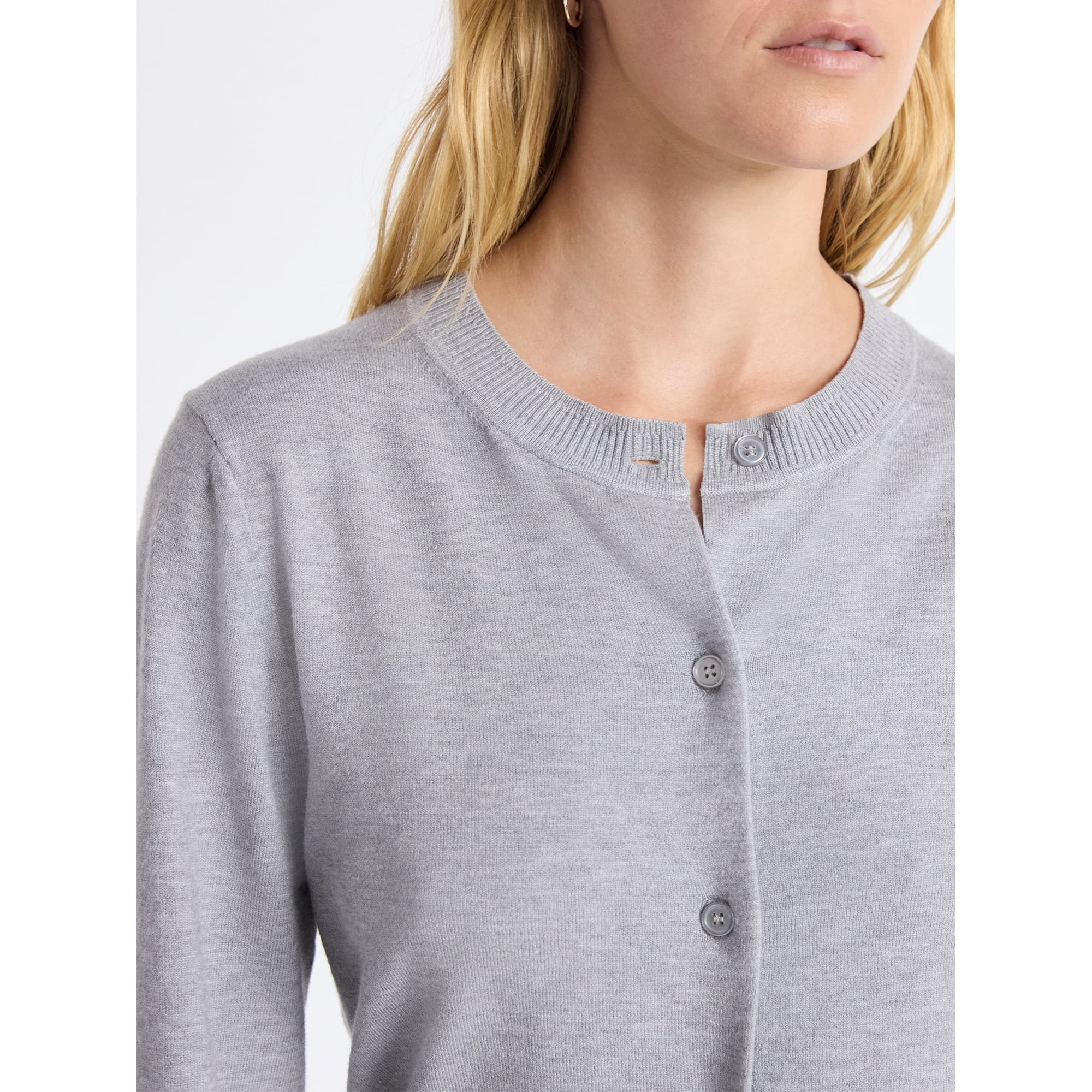Free Assembly Women's and Women's Plus Classic Cozy Yarn Cardigan Sweater, Midweight, Sizes XS-4X | Walmart (US)