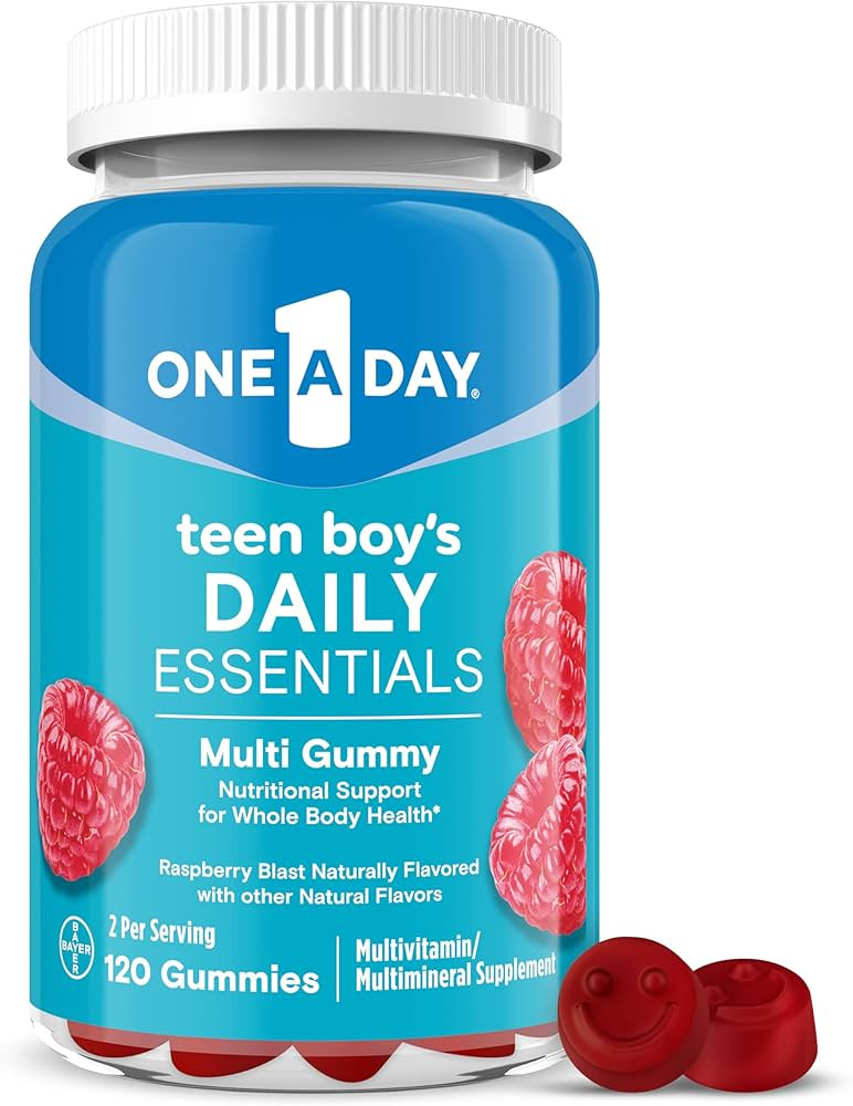 One A Day Teen Boy’s Daily Essentials Multivitamin Gummies, Teen Boy Vitamins with Vitamin C, V... | Amazon (US)
