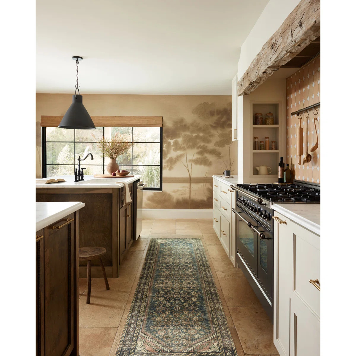 Magnolia Home By Joanna Gaines X Loloi Banks Machine Washable Denim / Clay Area Rug | Wayfair North America