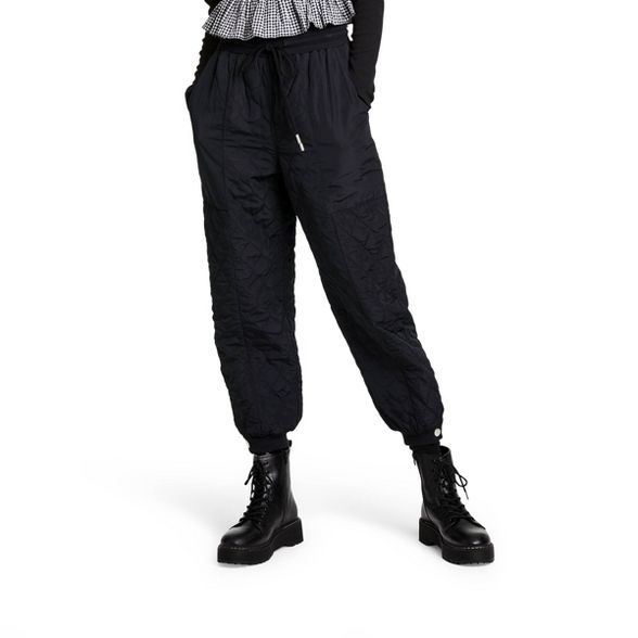 Women's Mid-Rise Quilted Jogger Pants - Sandy Liang x Target Black | Target