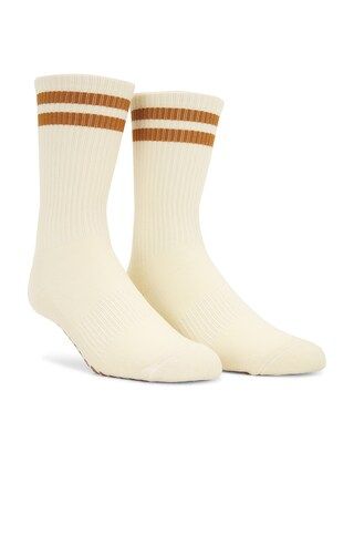 WellBeing + BeingWell Striped Tube Grip Sock in Ivory Adobe Brown from Revolve.com | Revolve Clothing (Global)