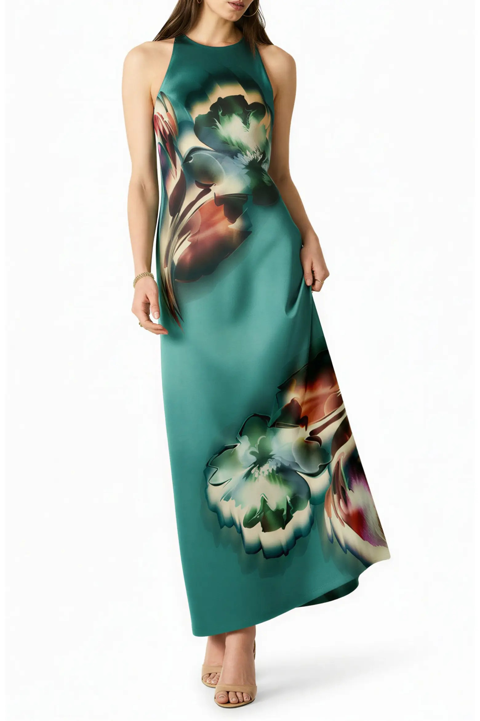 Bailee Floral Halter Neck Maxi Dress (Women) | Nordstrom | Nordstrom