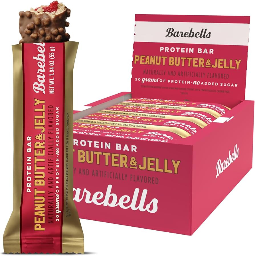 Barebells Protein Bar Peanut Butter & Jelly – 12 Count, 20g Protein, 0g added sugar, High Prote... | Amazon (US)