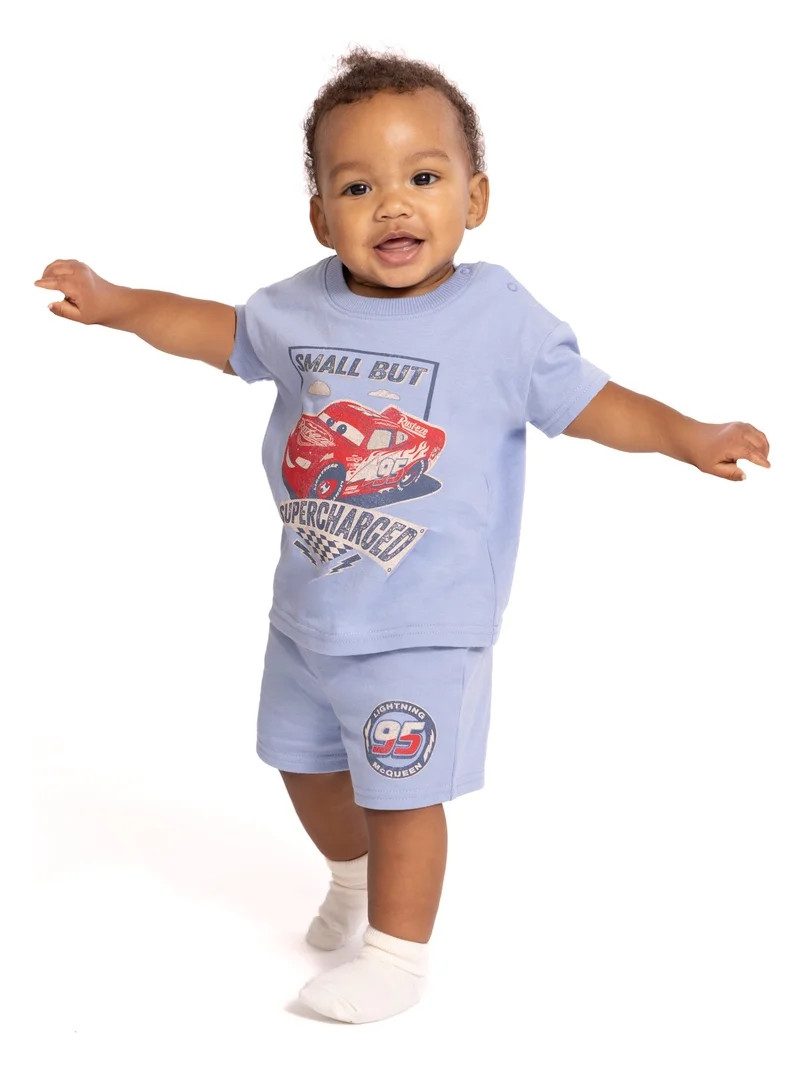 Pixar Cars Baby Boys' Short Sleeve Graphic Tee and Shorts Set, 2-Piece, Sizes 0/3M-24M | Walmart (US)