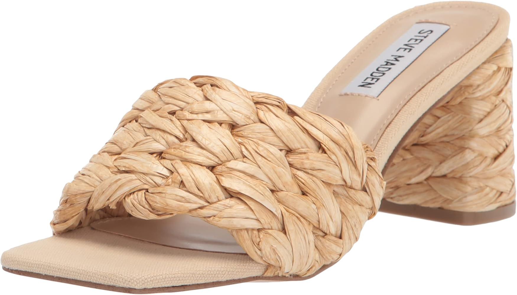Amazon.com | Steve Madden Women's Laveda Heeled Sandal, Natural, 8.5 | Heeled Sandals | Amazon (US)