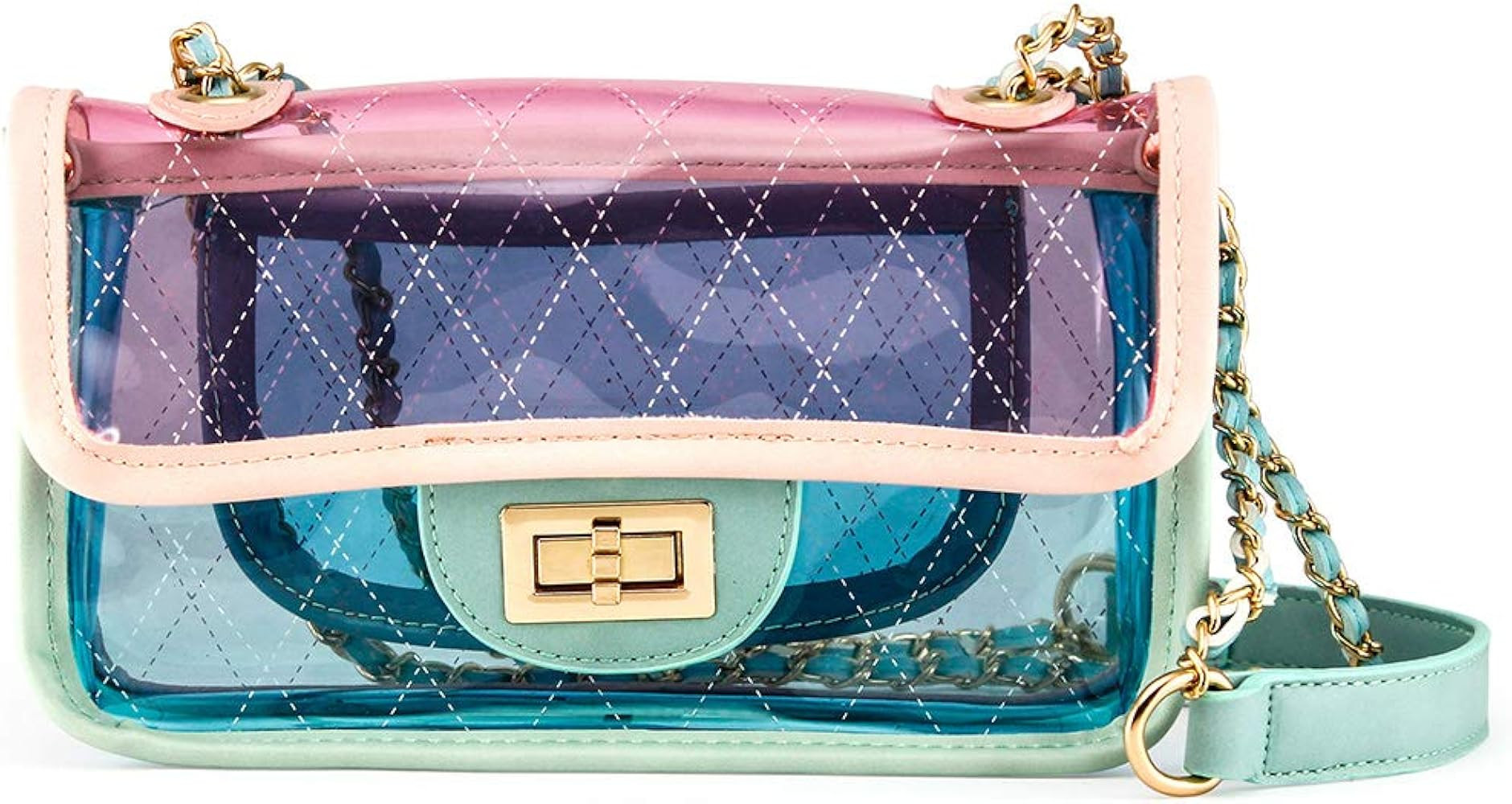 Women Mini Transparent PVC Plastic Crossbody Durable Summer Shoulder Bag Purse | Amazon (US)
