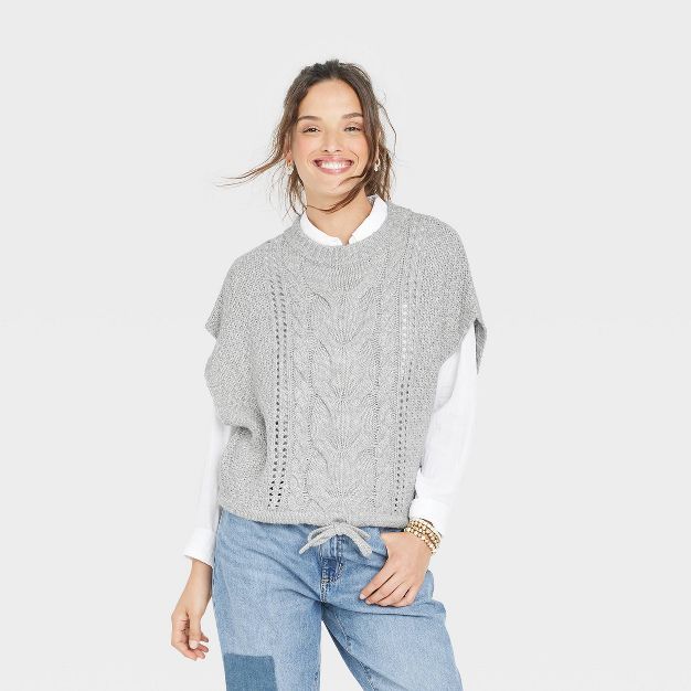 Women's Crew Neck Cable Knit Sweater Vest - Universal Thread™ | Target