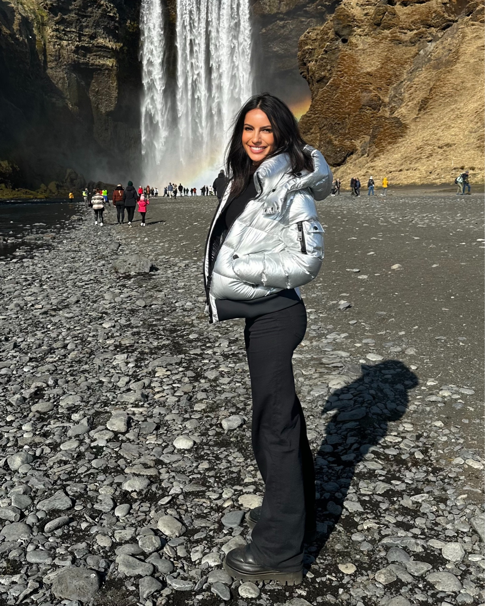 Stay warm and stylish in this sleek, silver puffer jacket paired with timeless black flared pants, perfect for braving Iceland’s breathtaking landscapes. The metallic finish of the jacket adds a bold, contemporary edge, while its insulated design ensures maximum warmth and comfort. Paired with the versatile, figure-flattering black pants, this outfit combines functionality and fashion for effortless winter wanderlust. Ideal for exploring dramatic waterfalls or strolling through icy terrains in style.

#LTKBeauty #LTKTravel #LTKSeasonal