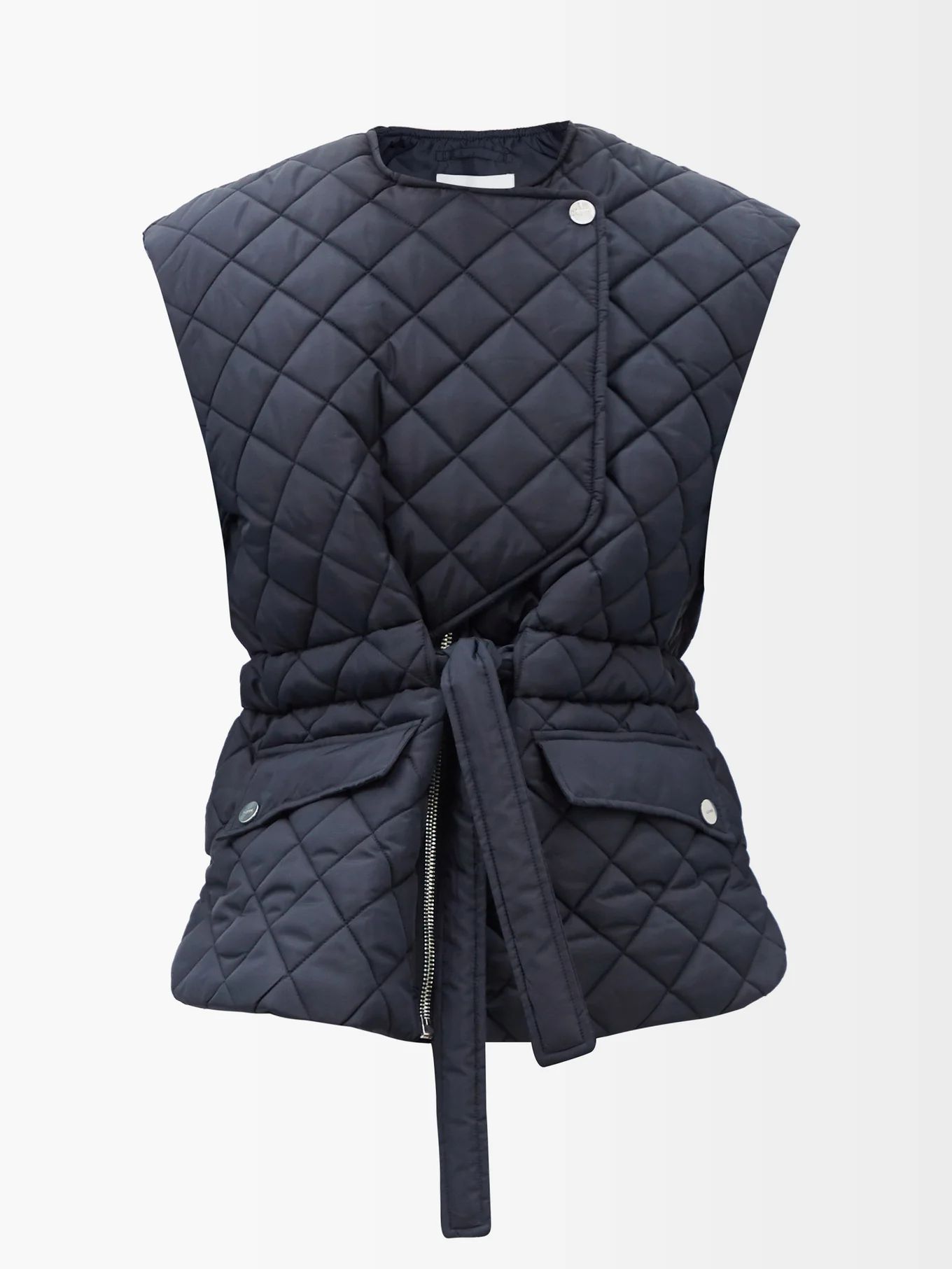 Quilted recycled-ripstop gilet | Ganni | Matches (US)