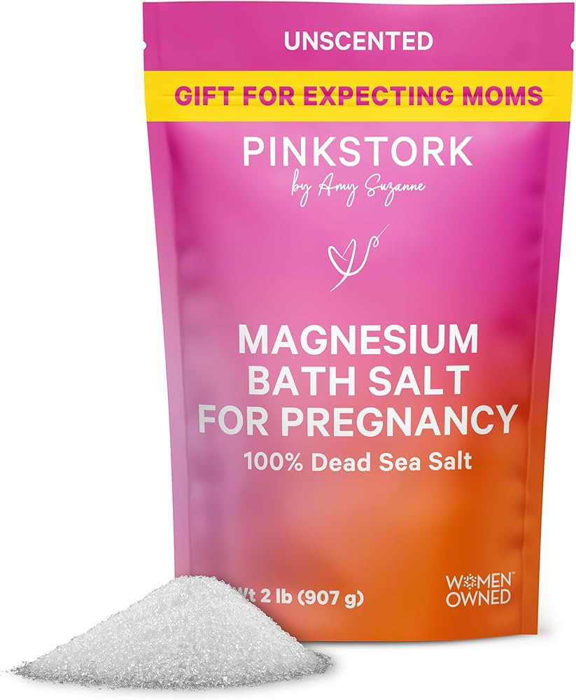Pink Stork Pregnancy Bath Soak – Unscented Magnesium Flakes for Bath or Foot Soak – Pure Dead... | Amazon (US)