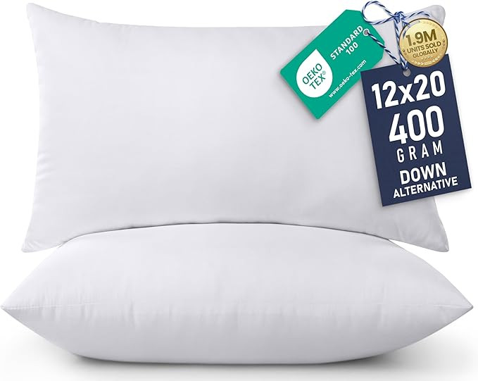 Utopia Bedding 12x20 Pillow Inserts, Set of 2, White – Indoor Decorative Throw Pillows for Bed,... | Amazon (US)