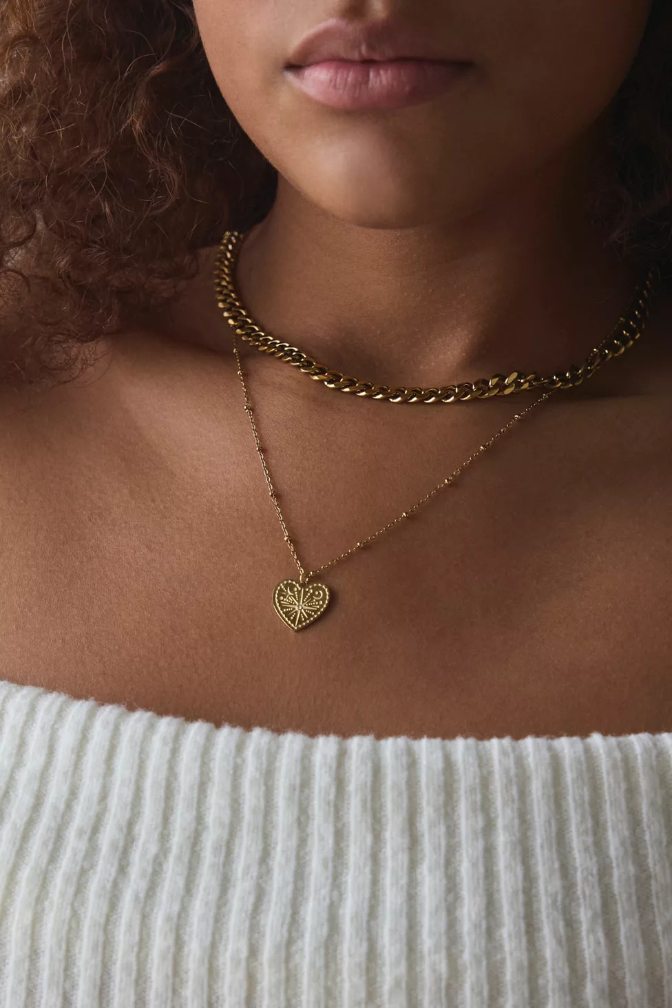Stainless Steel Celestial Heart Layering Necklace Set | Urban Outfitters (US and RoW)