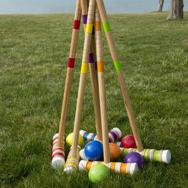 Hey! Play! Solid Wood Croquet with Carrying Case | Wayfair North America