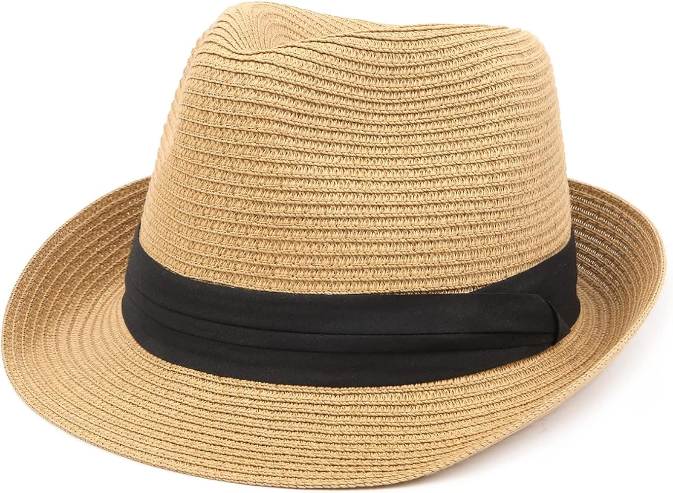 Zylioo Small Straw Fedora Hats,Little Short Brim Trilby Sun Hat,Packable Roll Up Panama Summer Ha... | Amazon (US)