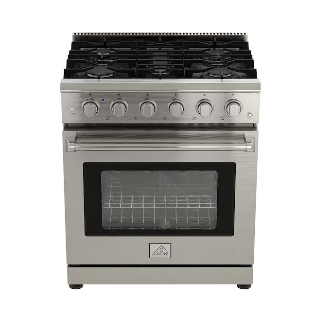 CASAINC 30-in 5 Burners 4.55-cu ft Convection Oven Freestanding Natural Gas Range (Stainless Stee... | Lowe's