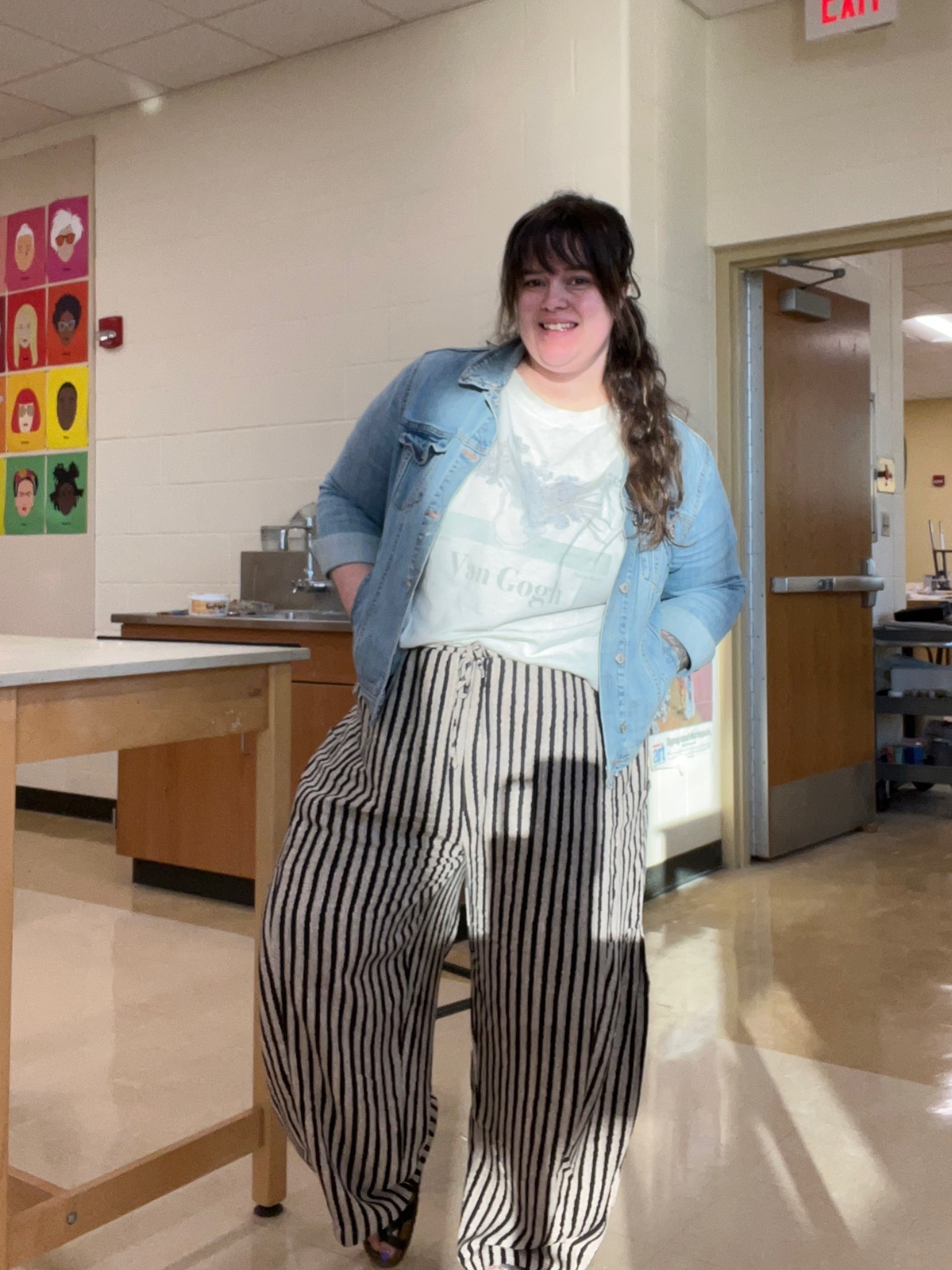 XL in all of it.
Pants are the black beige striped

#LTKootd #LTKWorkwear #LTKmomlife