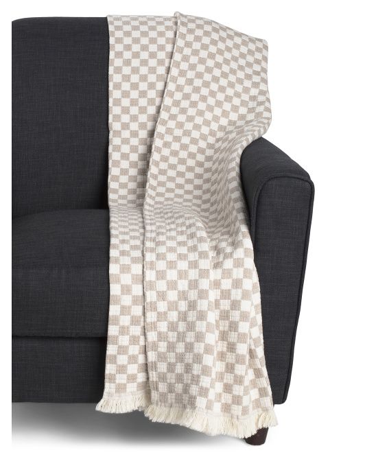 Made In Portugal Small Checkered Throw | TJ Maxx