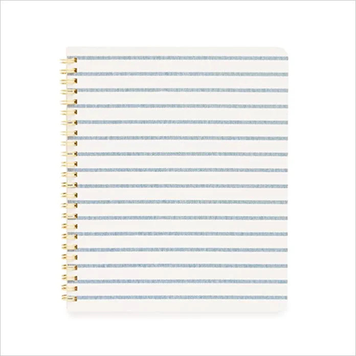 Sugar Paper Spiral Notebook, Blue Breton Stripe | Amazon (US)