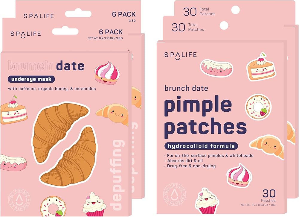 SpaLife BRUNCH DATE UNDEREYE MASK & PIMPLE PATCH DUO – Hydrogel Undereye Patches for Dark Circl... | Amazon (US)