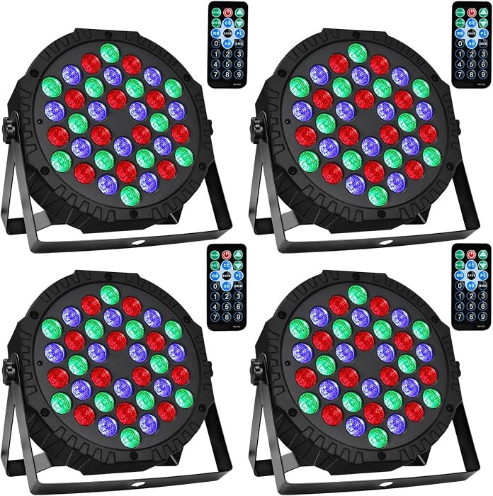 Manalete 36W RGB LED Stage Par Lights, 4 Pack | Amazon (US)