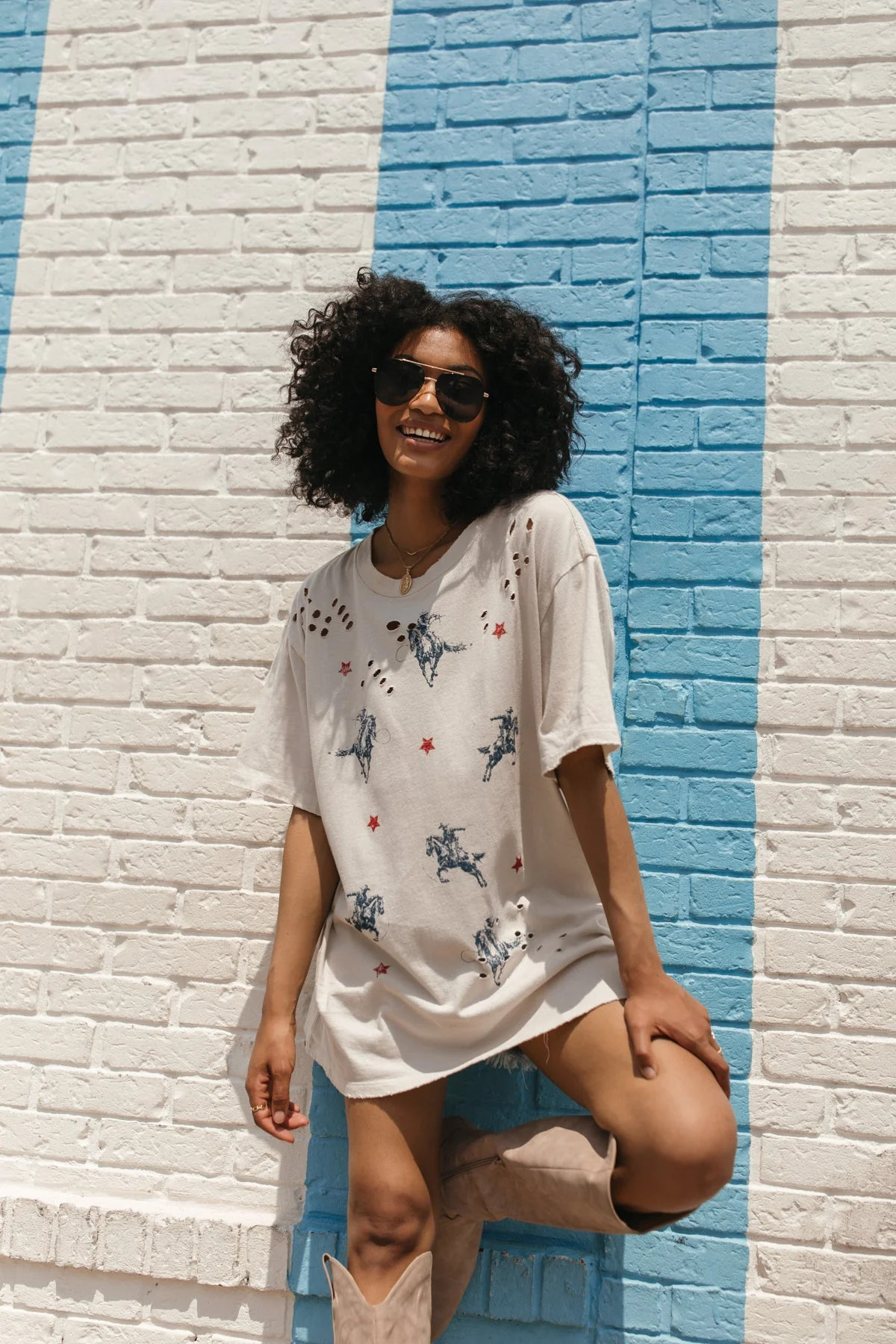 Cowboy Distressed Graphic Tee | The Post