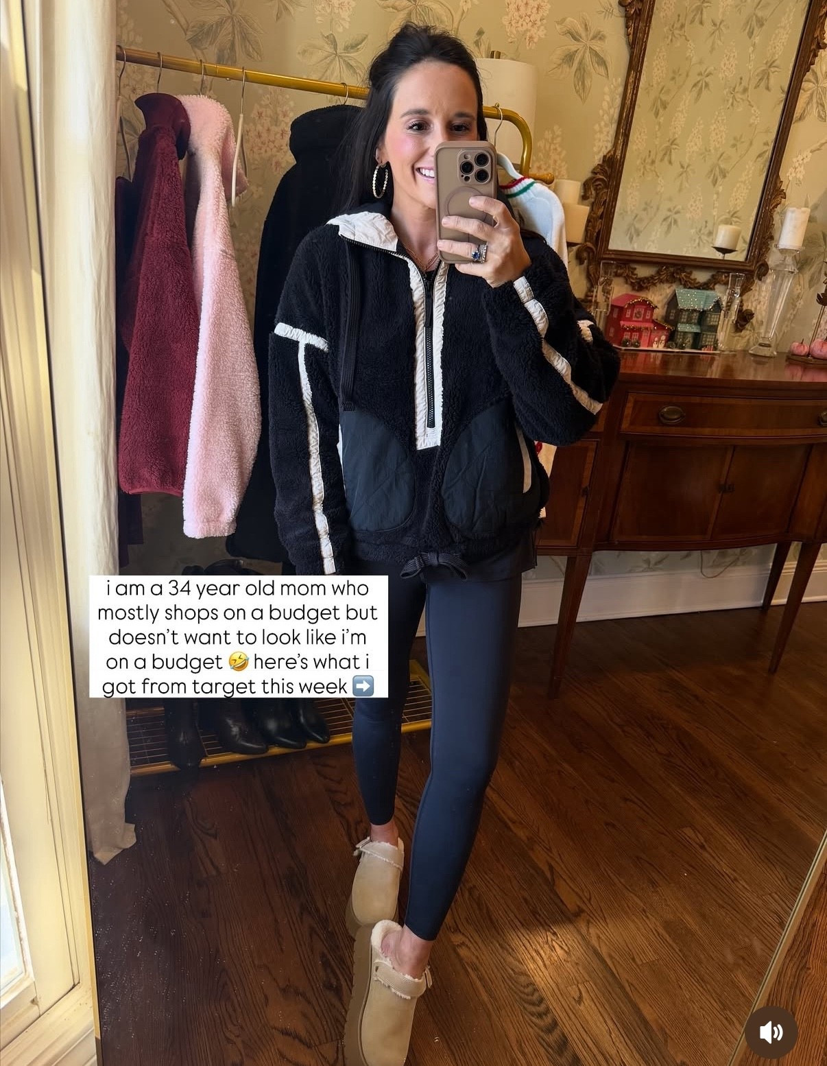 wearing a S in this cute target sherpa!!!! LOVE this mom ootd 

#LTKGiftGuide #LTKActive #LTKFindsUnder50