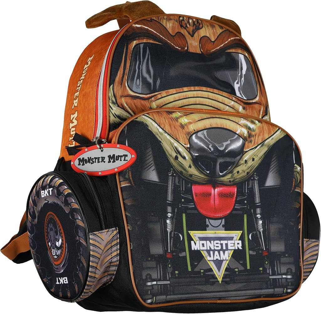 INTIMO Monster Jam Backpack 16" Monster Mutt Top Dog Book Bag with 3D Ears | Amazon (US)