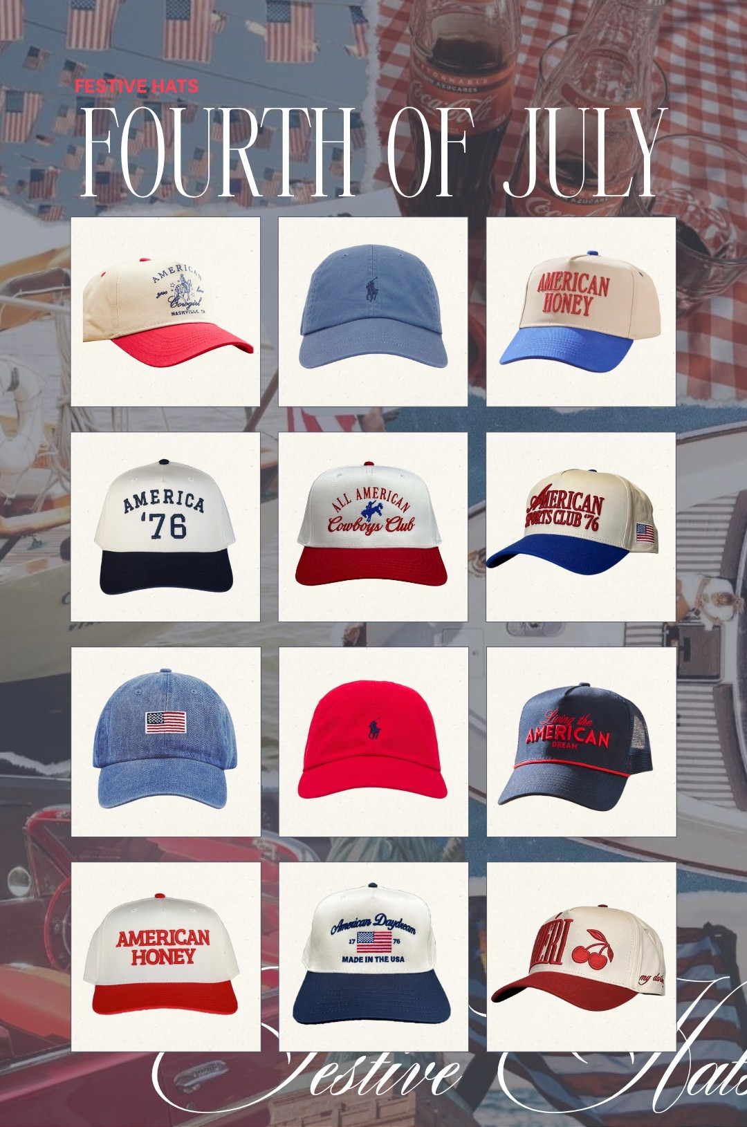 4th of July festive hats 🇺🇸

4th of july outfits, 4th of july outfit idea, fourth of july outfit, fourth of july outfits, fourth of July look, july 4th outfits, july 4th outfit ideas, Fourth of July core, red white and blue outfits, americana outfit, americana outfits, americana style, patriotic outfits, patriotic outfit, bbq outfit ideas, festive summer look, casual July 4th outfit, summer outfit inspo




#LTKStyleTip #LTKSummerEdit #LTKFindsUnder50