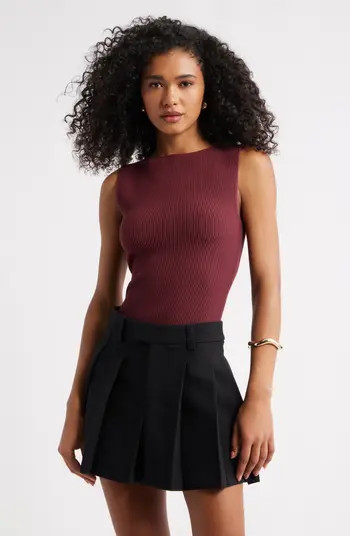 Open Edit Luxe Sculpt Rib Sweater Tank | Nordstrom | Nordstrom