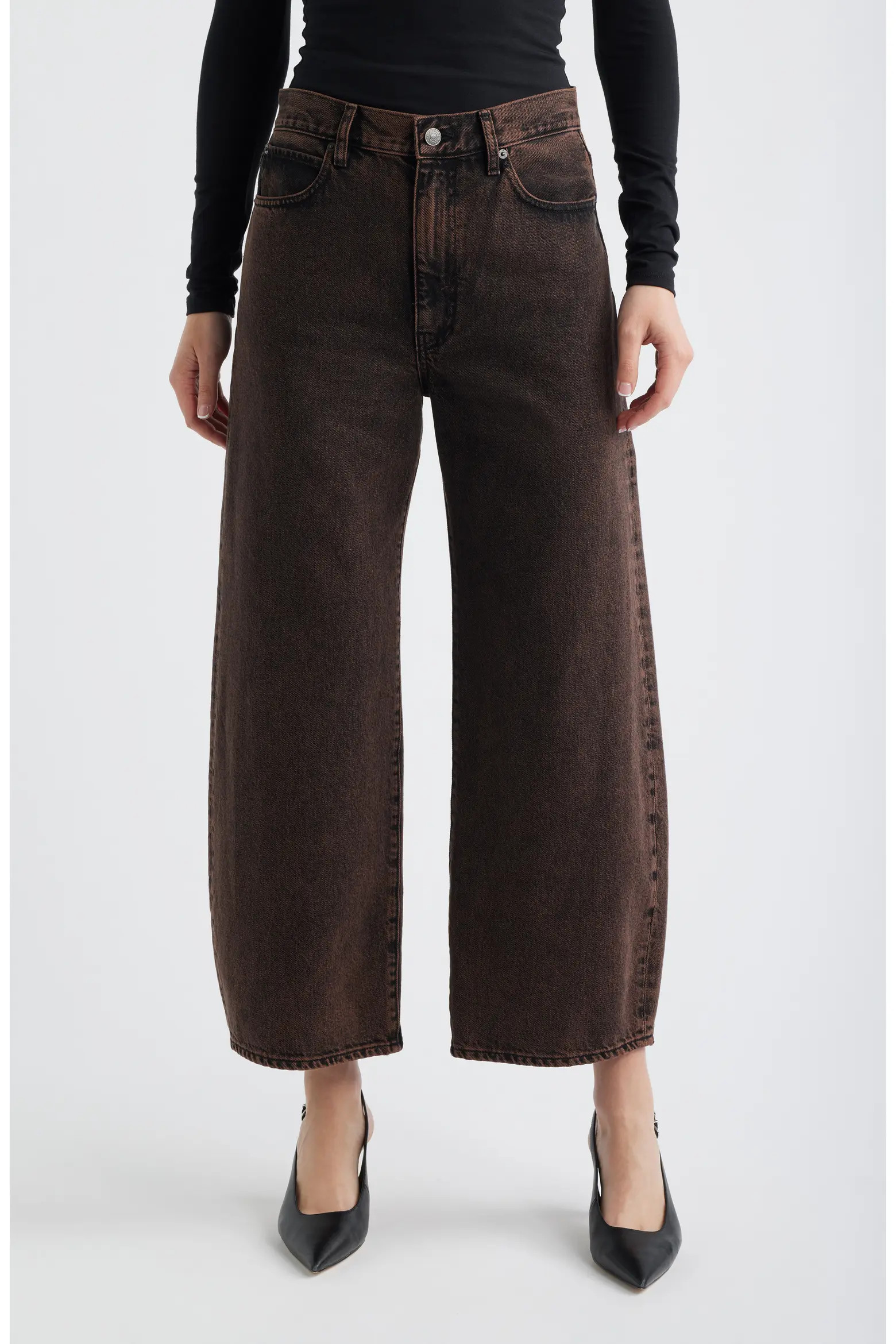 The Bow Crop Barrel Leg Jeans (Women) | Nordstrom | Nordstrom