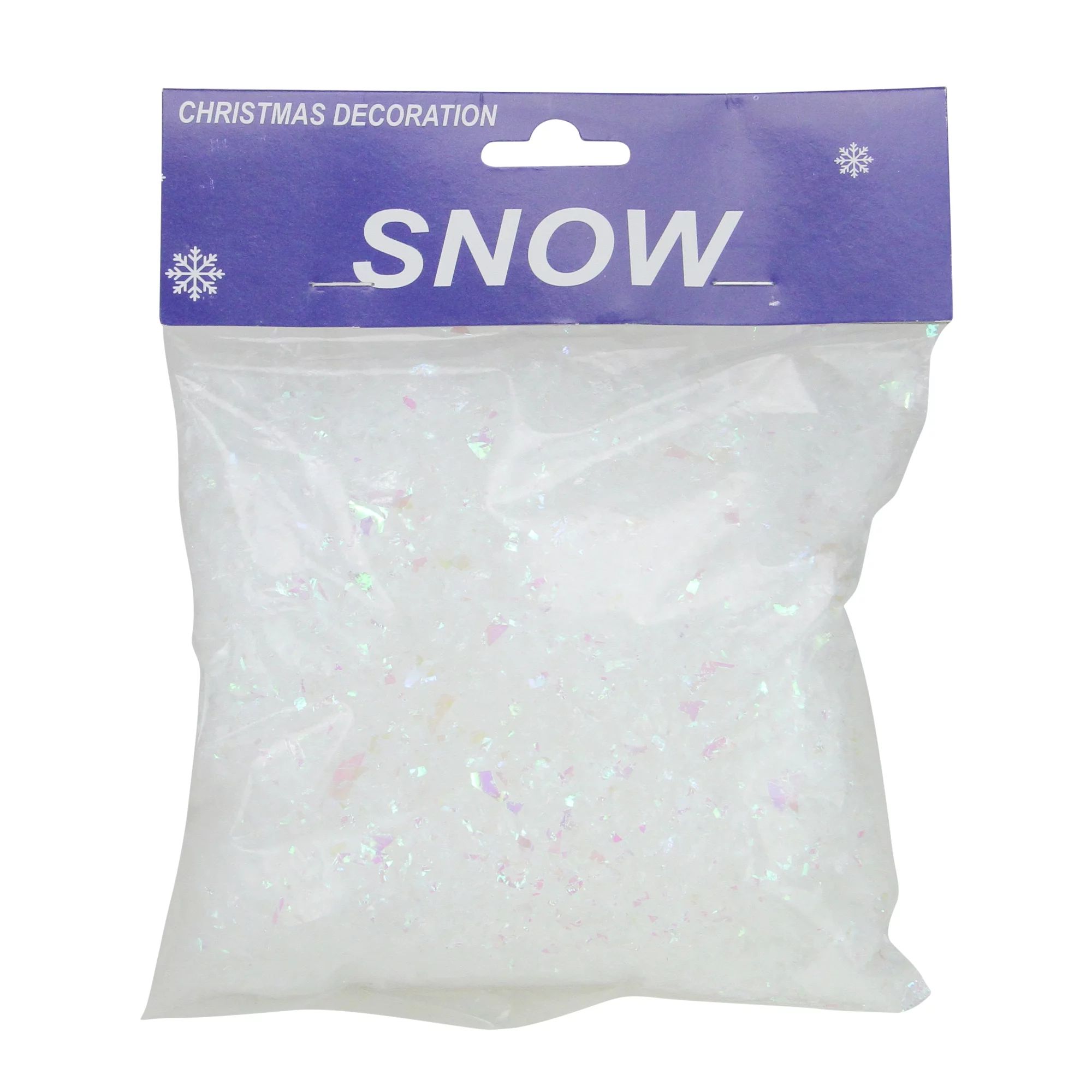 White Iridescent Artificial Powder Snow Flakes for Christmas Decorating 1.75qts | Walmart (US)